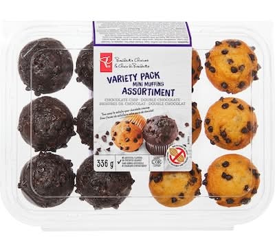 President's Choice Mini-Muffins, Chocolat Et Double Chocolat / Mini Muffins, Chocolate & Double Chocolate 336.0 G