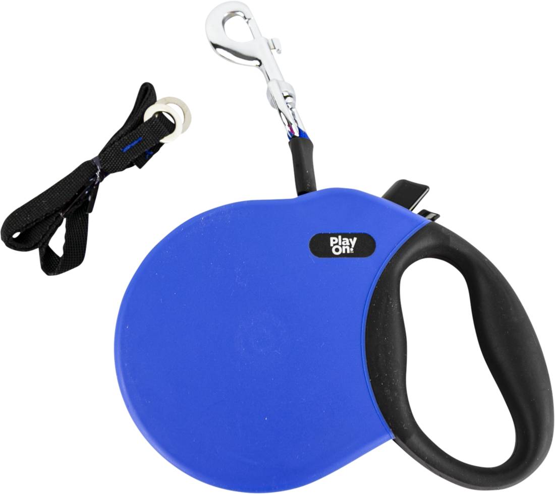 Play On Retractable Dog Leash, Large, Blue