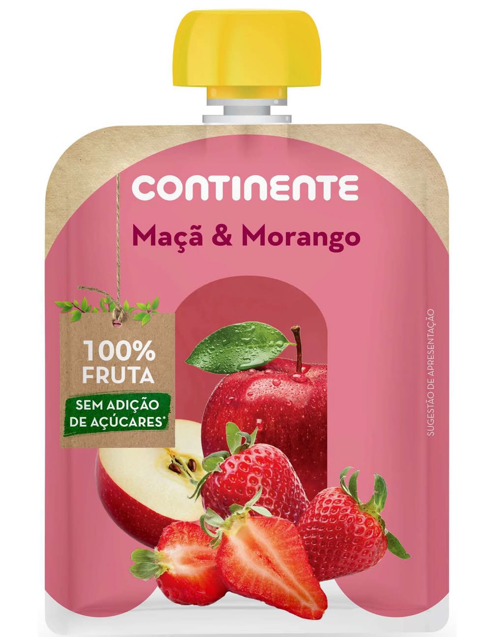 Saqueta de Fruta Maçã e Morango +8M Continente (emb. 90 gr)