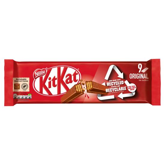 Kit Kat 2 Finger Milk Chocolate Biscuit Bar Multipack 9 pack