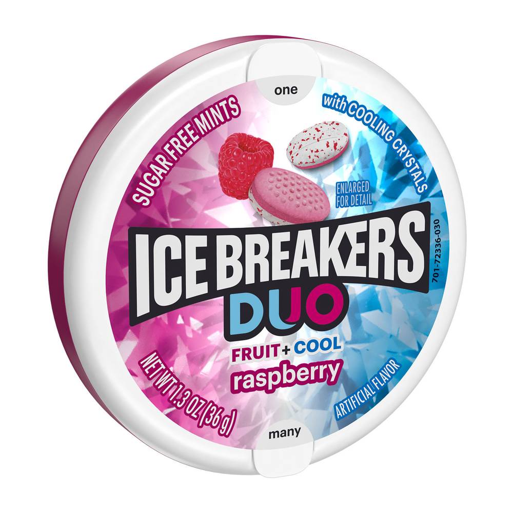 Ice Breakers Duo Fruit+Cool Raspberry Flavored Sugar Free Mints (1.3 oz)