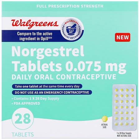 Walgreens Norgestrel Daily Oral Contraceptive Tablets 0.075 mg (28 ct)
