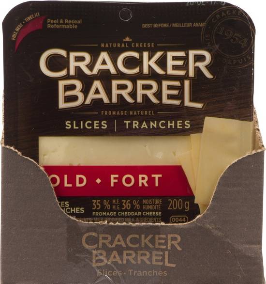 Cracker Barrel Old White Cheddar Cheese Slices (200 g)