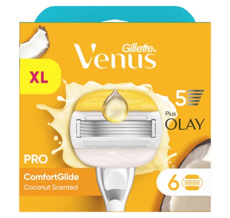 Gillette Venus Pro Comfortglide Plus Olay Blades Coconut Scented (6 pack)