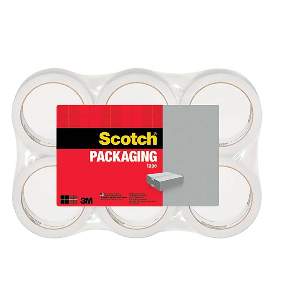 Scotch 6-Pack 1.88-in x 54.6 Yards Shipping Packaging Tape | 3350-6-CC