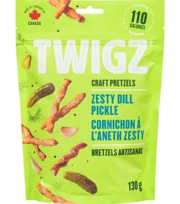 Twigz bretzels artisanal (cornichon à l'aneth zesty) - twigz craft pretzels zesty dill pickle (130 g)