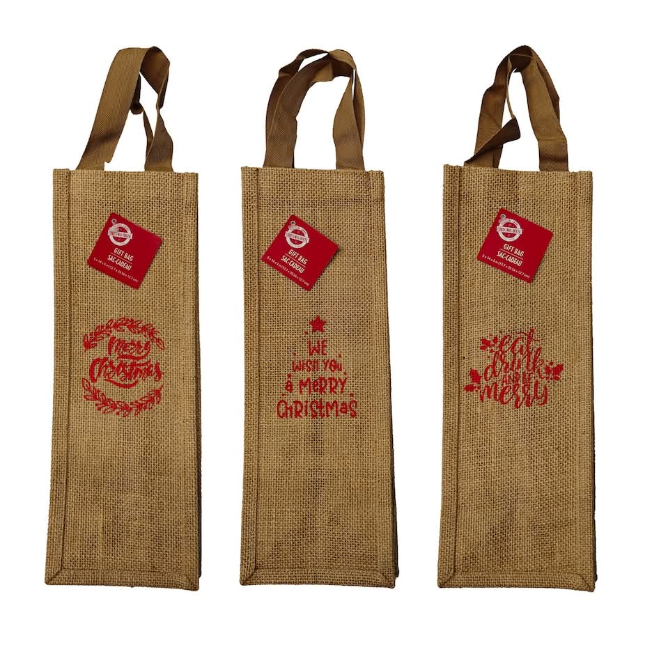 Christmas House Linen Gift Bag (3 ct)