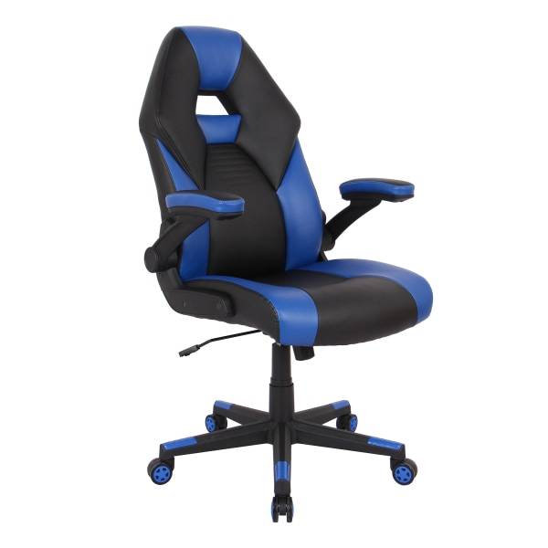 RS Gaming™ RGX Faux Leather High-Back Gaming Office Chair, Black/Blue, BIFMA Compliant