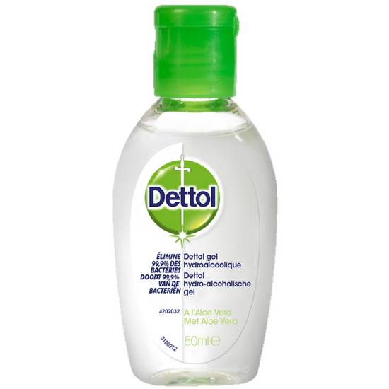 Dettol - Gel hydro alcoolique antibactérien à l'aloé véra (50 ml)
