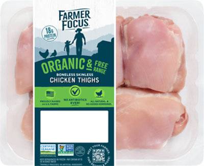 Farmer Focus Organic Boneless Skinless Chicken Thighs - 1 Lb