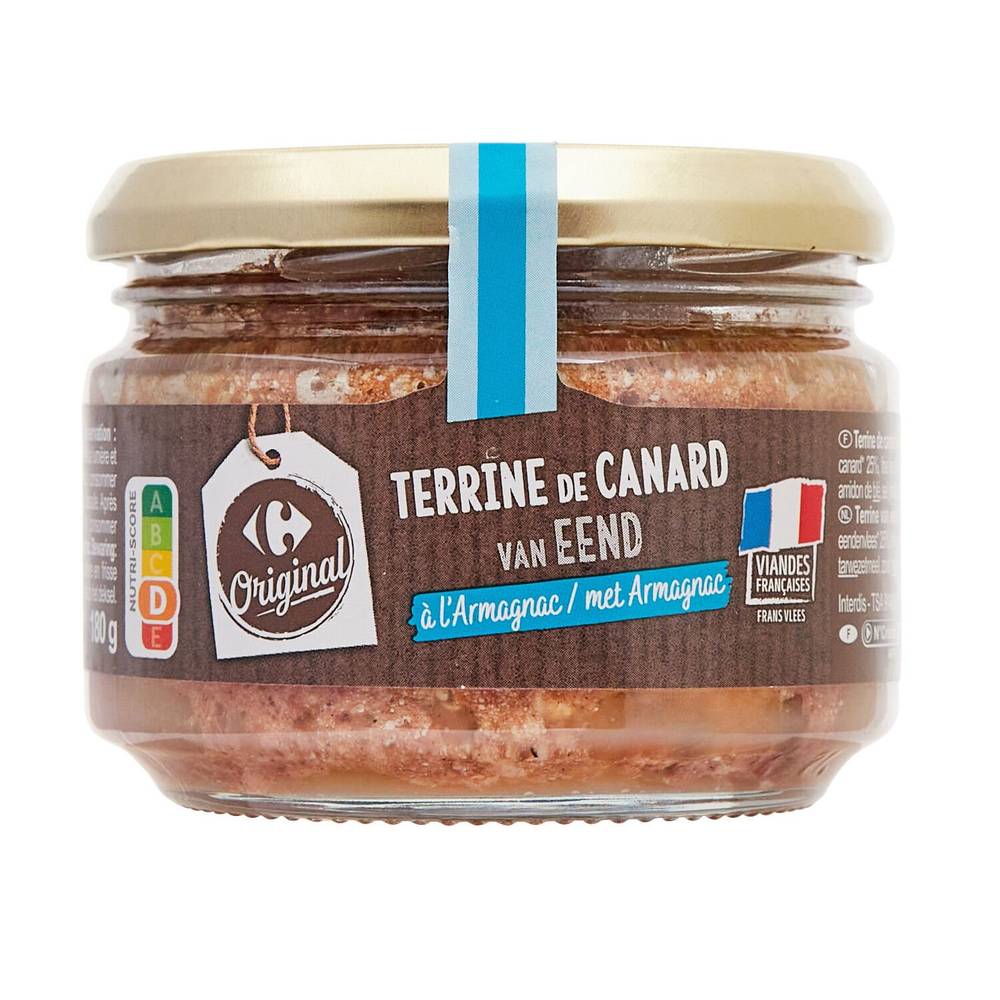 Terrine canard Armagnac CARREFOUR ORIGINAL - le pot de 180g