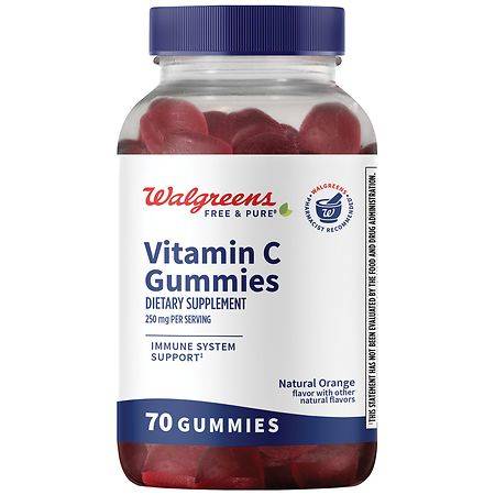 Walgreens 250 mg Free & Pure Natural Orange Vitamin C Gummies (white)
