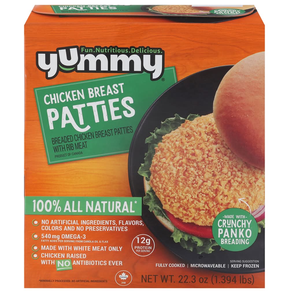 Yummy Breaded Chicken Breast Patties With Rib Meat (24.5 oz)