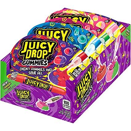 Topps Juicy Drop Gummies Sugar Candy Pack Of 16