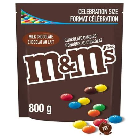M&M's Milk Chocolate Candies Celebration Size Stand Up Pouch (800 g)
