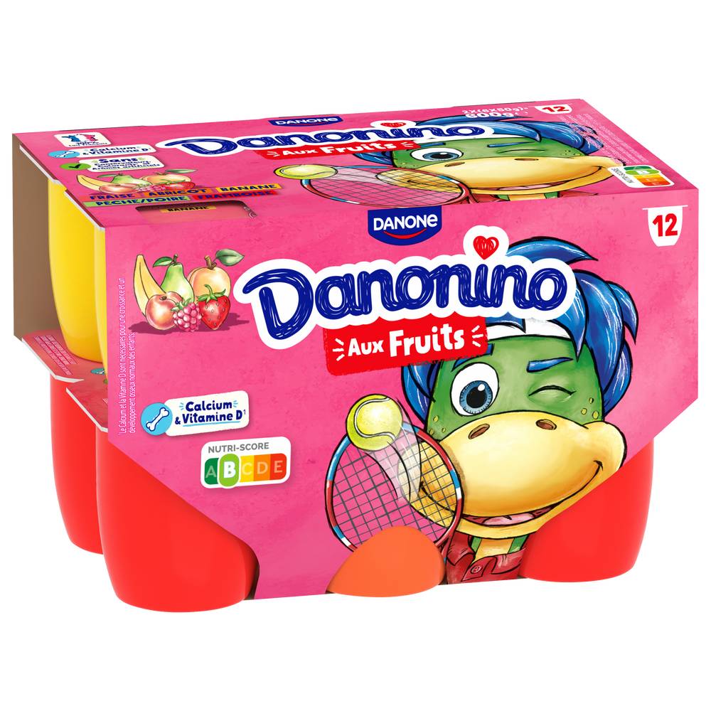 Danonino - Petits suisses aux fruits, fraise - banane - abricot - framboise - pêche/poire (12)