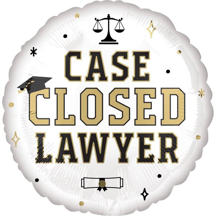 Uninflated Case Closed Lawyer Graduation Foil Balloon, 17in - Higher Learning