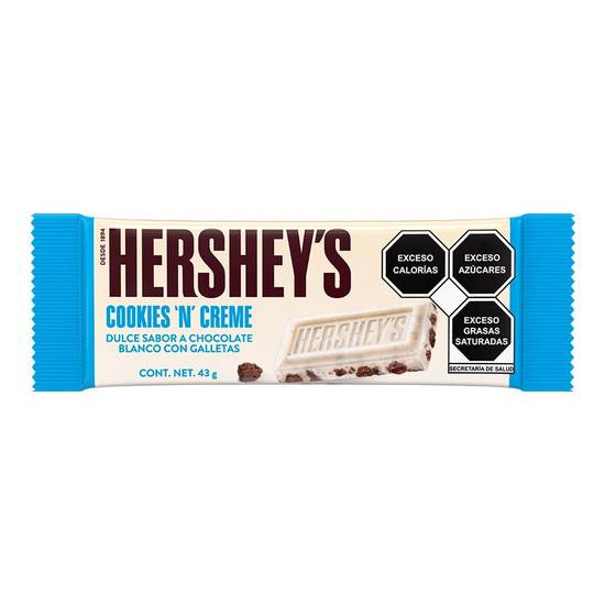 Hershey's chocolate cookies and creme (barra 43 g)