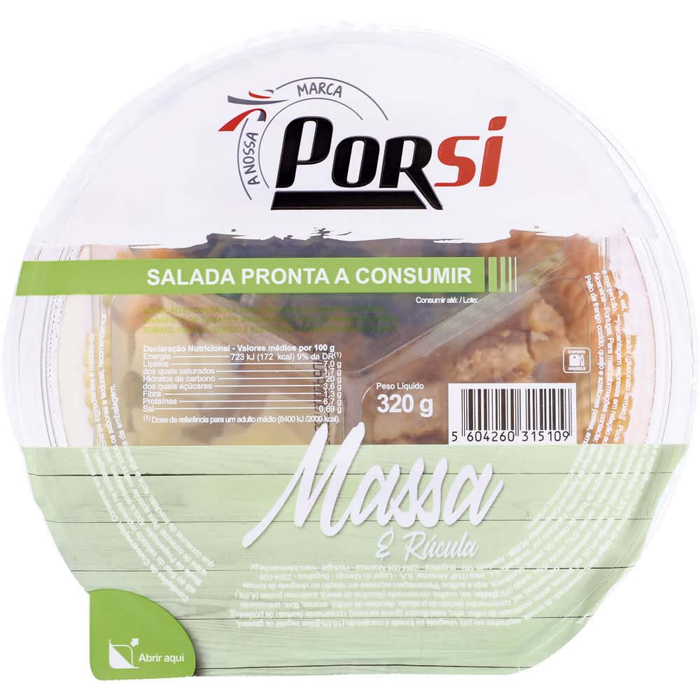 PorSi - Salada Pronta a Consumir Massa e Rúcula, 320 g