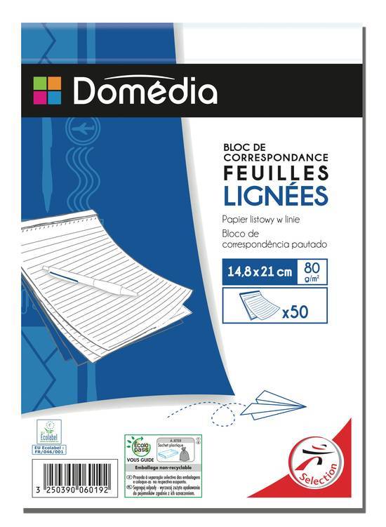 Bloc de correspondance domedia endosse a5 100p 80g l8pp