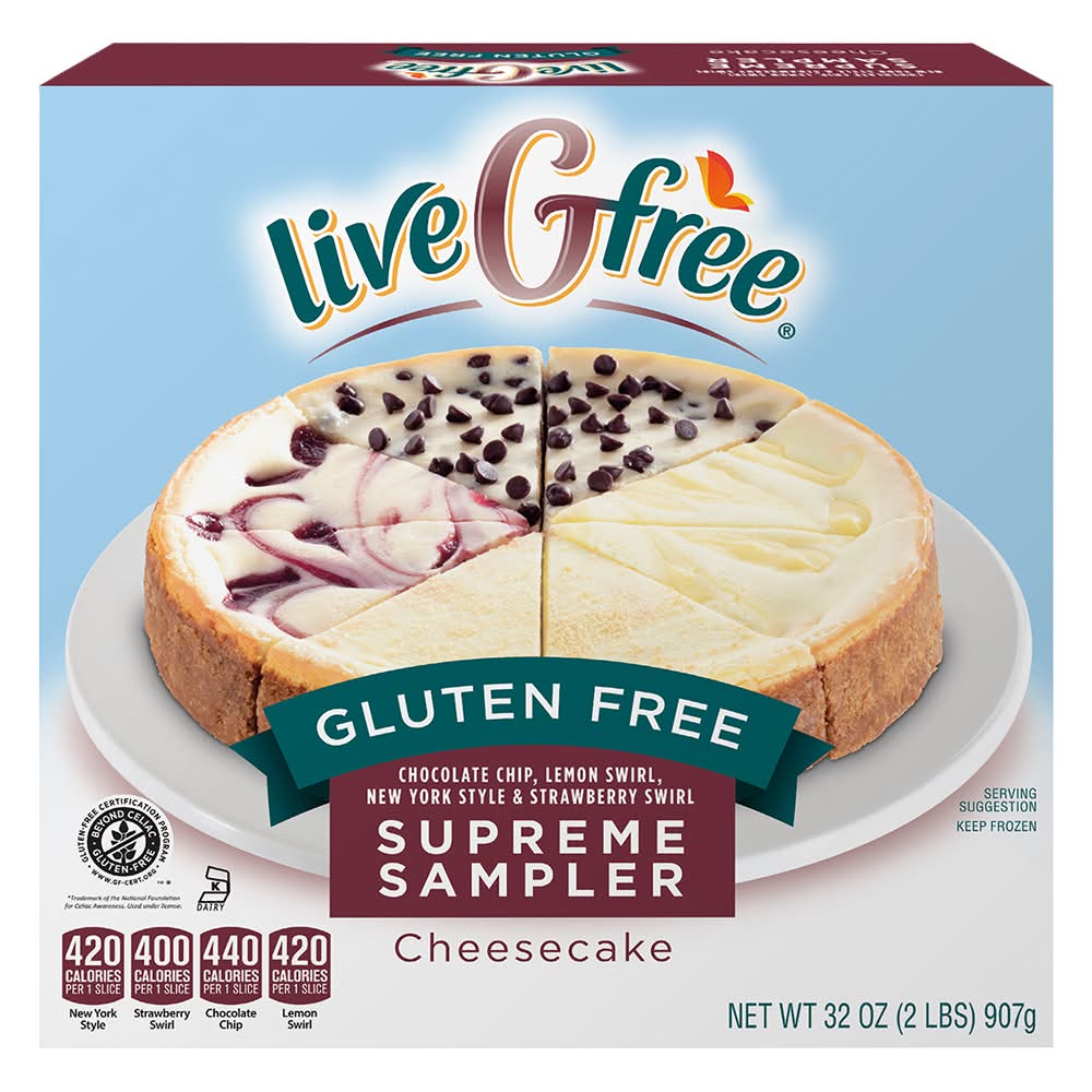 liveGfree Gluten Free Supreme Sampler Cheesecake (32 oz)