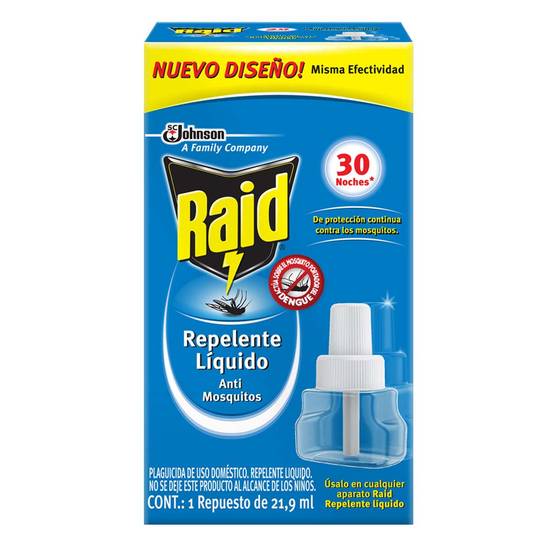 Raid repuesto de repelente líquido anti mosquitos