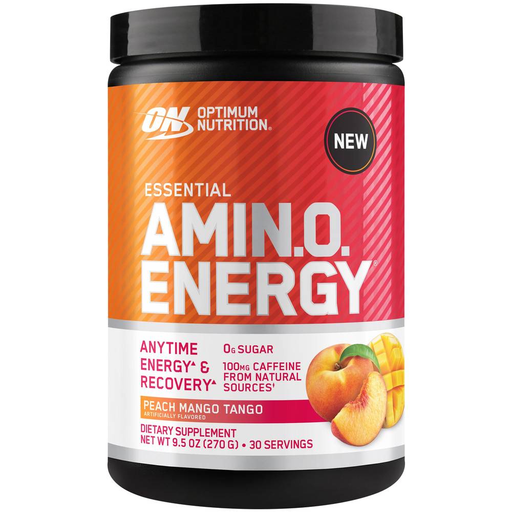 Optimum Nutrition Essential Amin.o. Energy, Peach-Mango- Tango (9.5 oz)