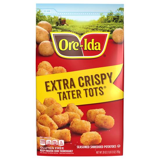 Ore-Ida Extra Crispy Tater Tots Seasoned Shredded Potatoes