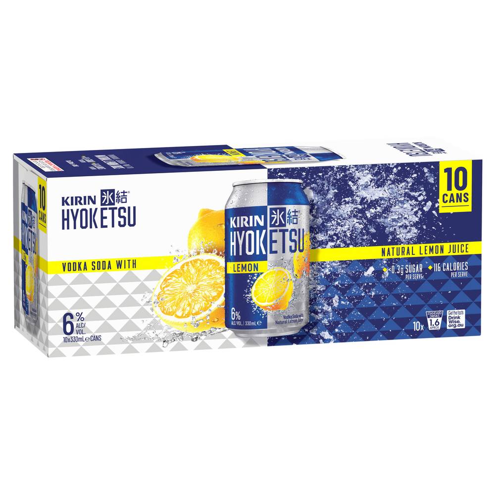 Kirin Hyoketsu Lemon Can 330mL 10PK X 10 Pack