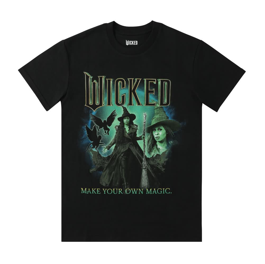 Wicked Make Your Own Magic Graphic Tee Large Black
