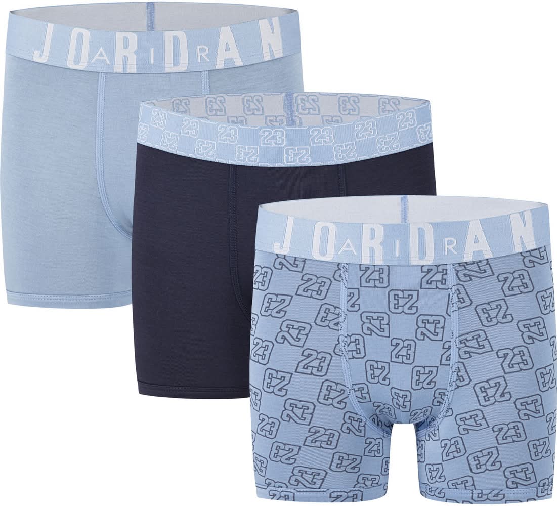Jordan Boys 23 Monogram Boxer Briefs 3-Pack (Chambray, L)