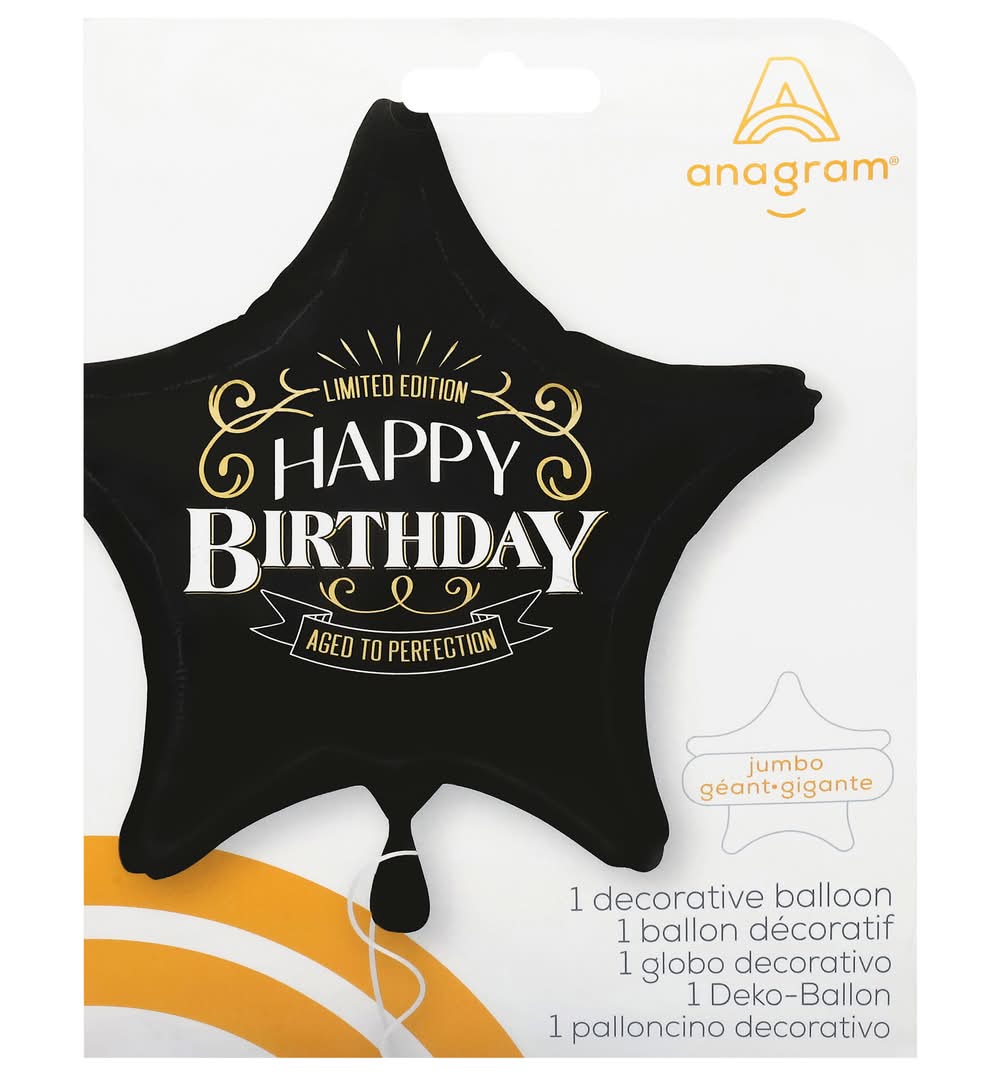 Uninflated Age Birthday Star Foil Balloon