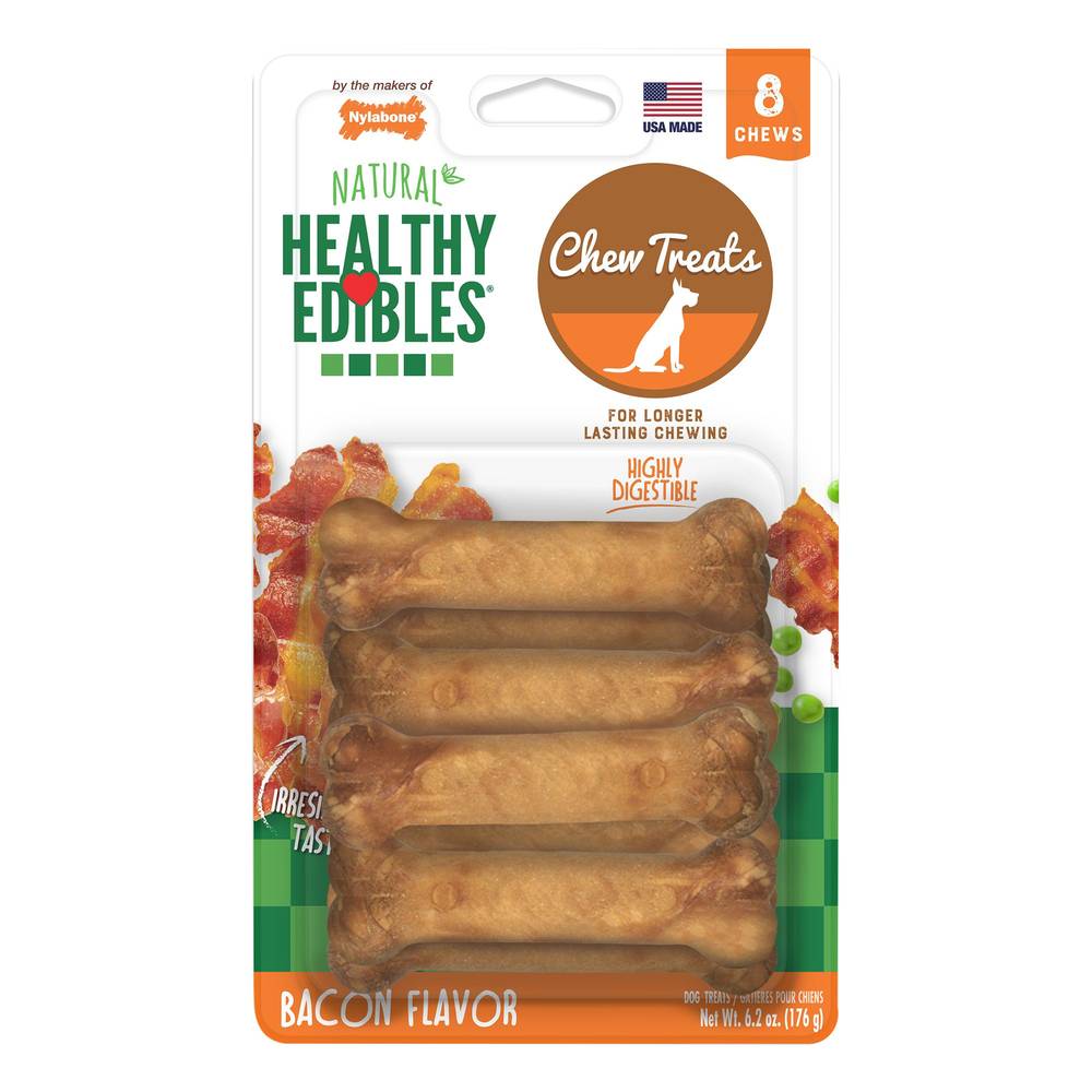 Nylabone® Healthy Edibles® Dog Treats - 8 Pack (Flavor: Bacon, Size: 8 Count)