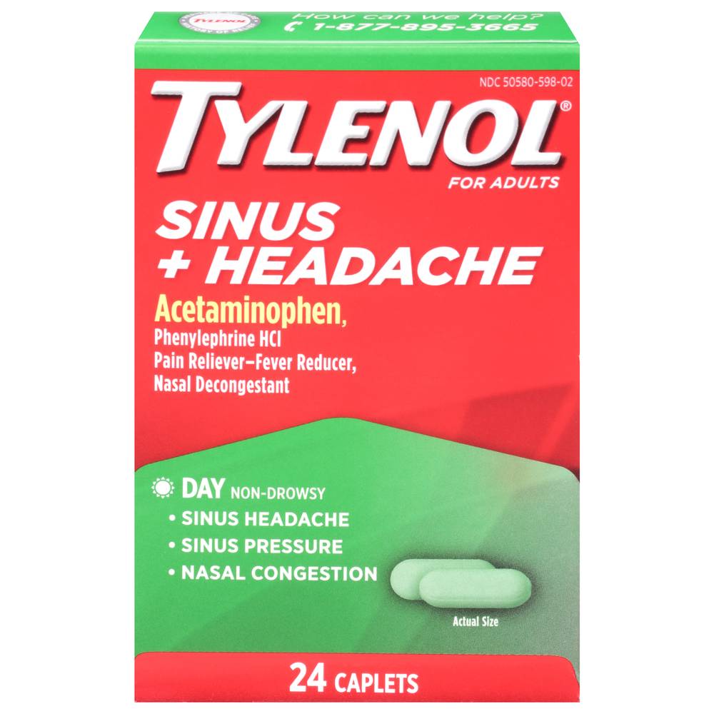 Tylenol Sinus + Headache Daytime Non-Drowsy Caplets (0.48 oz, 124 ct)