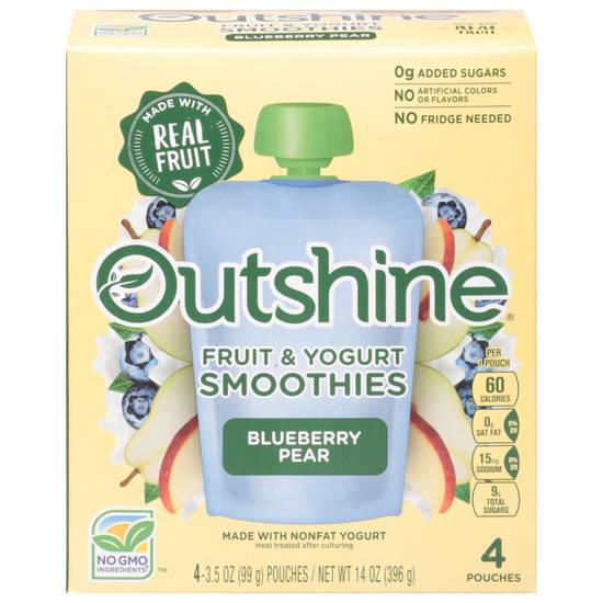Outshine Blueberry Pear Fruit & Yogurt Smoothie (4 ct, 3.5 oz)