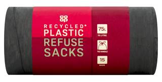 Co-op 15 Refuse Sacks 75 Litre