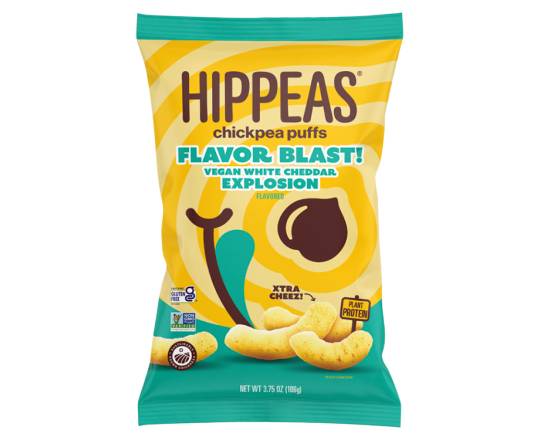 Hippeas Vegan Chickpea Explosion Puffs, White Cheddar (3.75 oz)