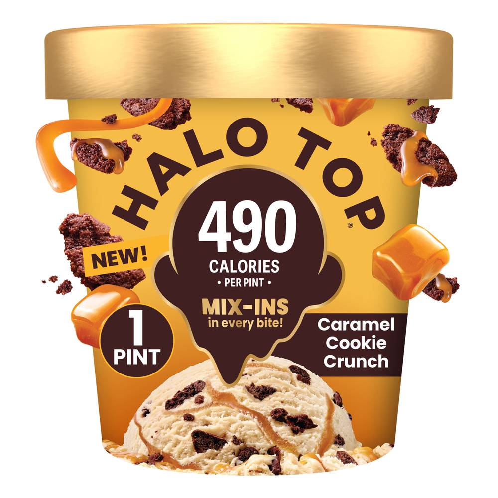 Halo Top Light Ice Cream, Caramel Cookie Crunch (1 pint)