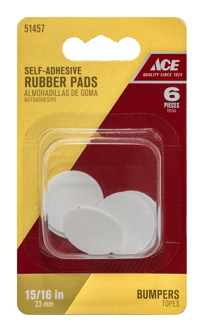 ACE Rubber Self Adhesive Protective Pad Beige Round 15/16" In. W 6 Pk