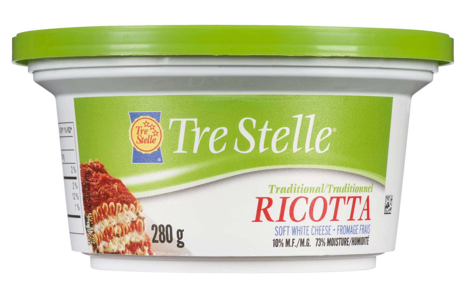Tre stelle fromage ricotta traditionnel 10% m.g. - traditional ricotta cheese 10% m.f.