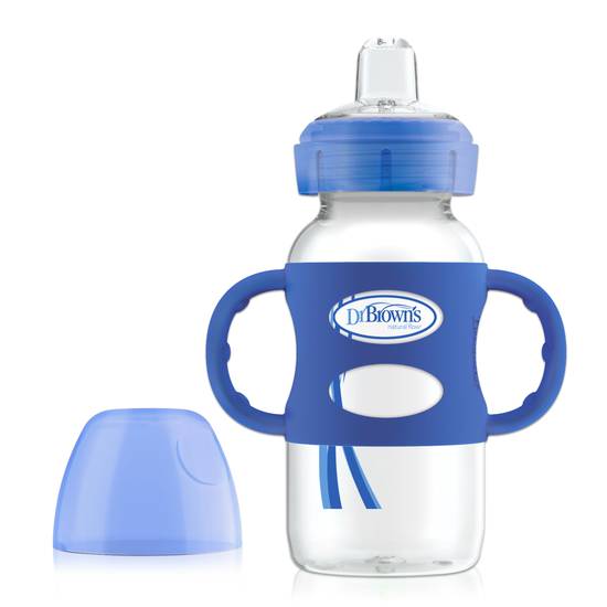 Dr. Brown's Options+ Wide-Neck Sippy Spout Baby With Silicone Handle (blue)