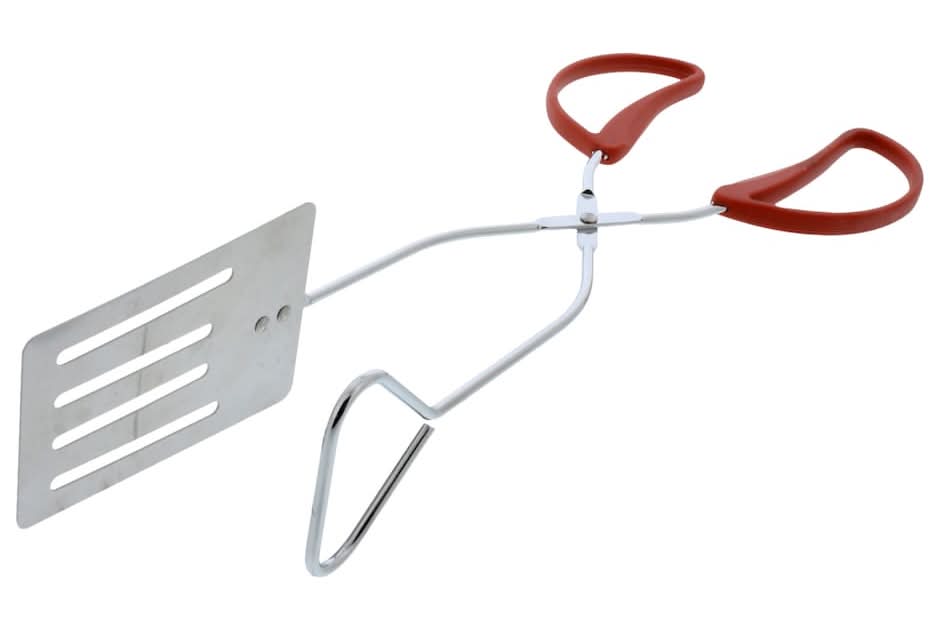 Cooking Concepts Steel Tong Turners Tool, 14.2 in, Red