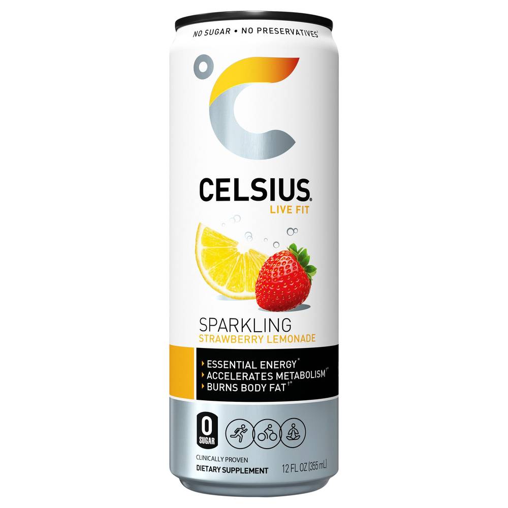 Celsius Energy Drink, Strawberry Lemonade (12 fl oz)