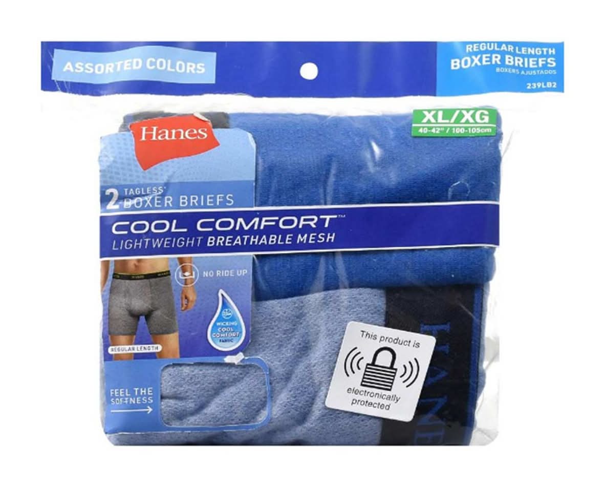 Hanes Men'S Mesh Boxer Brief Xl 2 Ct
