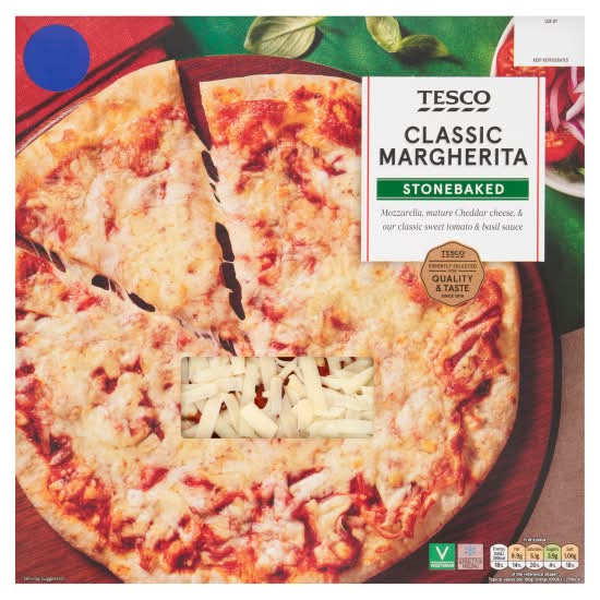 Tesco Classic Margherita, Stonebaked Frozen Pizza (306g)