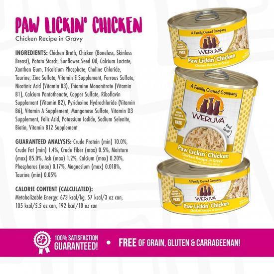 Weruva Grain Free Paw Lickin' Chicken Canned Cat Food (5.5 oz)