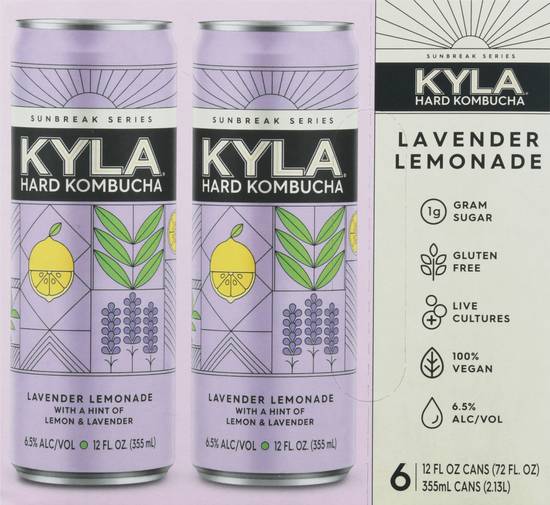 Kyla Lavender Lemonade Hard Kombucha Gluten Free (6 ct, 12 fl oz)