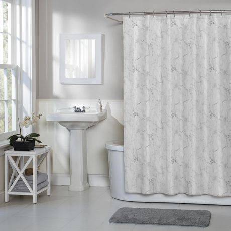 Home Brand Marble Microfiber Fabric Shower Curtain