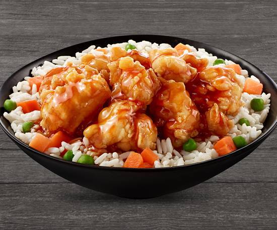 Orange Chicken with Rice and Veggies