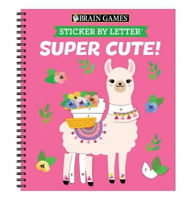 Brain Games-Sticker By Letter Super Cute Spiral Book